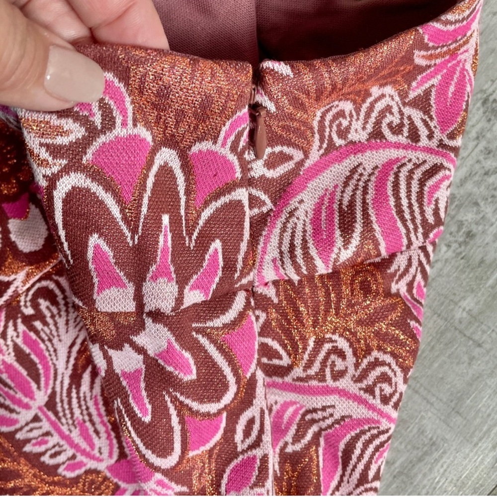 Anthropologie Maeve Metallic Paisley Floral Pants (Size 2) - Picture 9 of 14